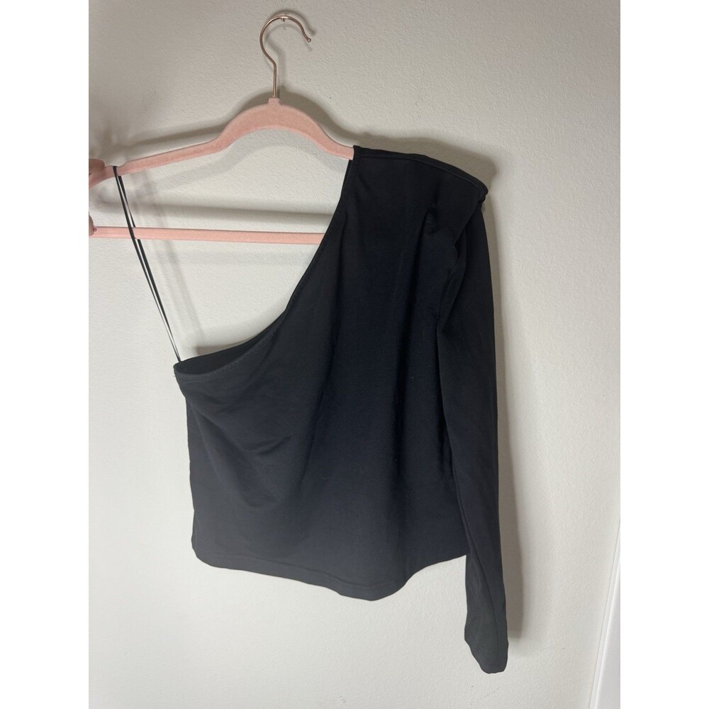 Walter Baker Black Knit One-Shoulder Long Sleeve Pullover Top S